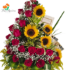 Arreglo Con Rosas Y Girasoles, Destello de Sol