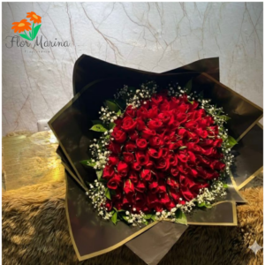 Ramillete Corazón Imperial, X100 Rosas