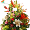 Arreglo Floral con Heliconias, Aves del Paraíso + Cerveza